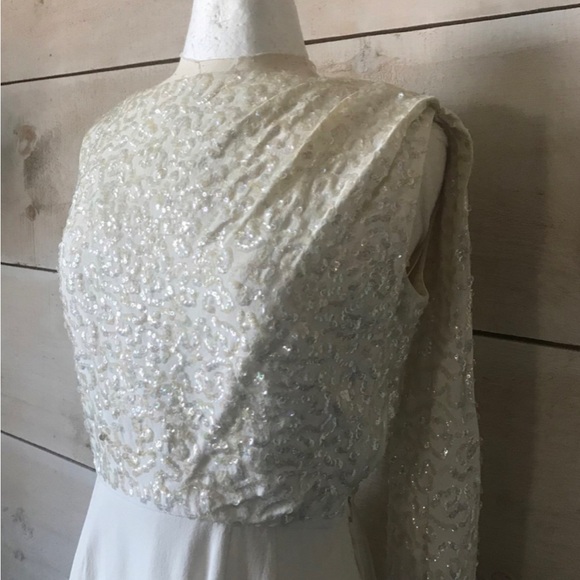 Vintage 1960s White Sequin Cocktail Dress - Picture 2 of 6